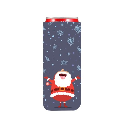 Santa Claus cartoon picture printing custom stubby holder/custom stubbie coolers/custom printed can cooler sleeve