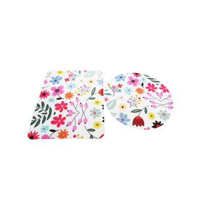 Stock Available Rectangle Shape Sublimation Girl Floral Neoprene Anti Felt Slip Mouse Pad Mouse Mat