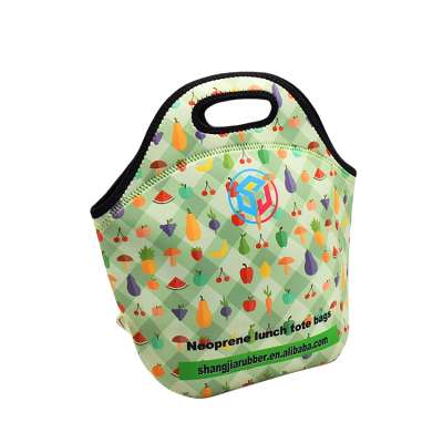 lady use insulated portable lunch cooler bag for office&picnic with leisure picture printing