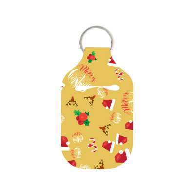 Yellow color Christmas character cartoon hand sanitizer holder with hook for Girl/ladies use