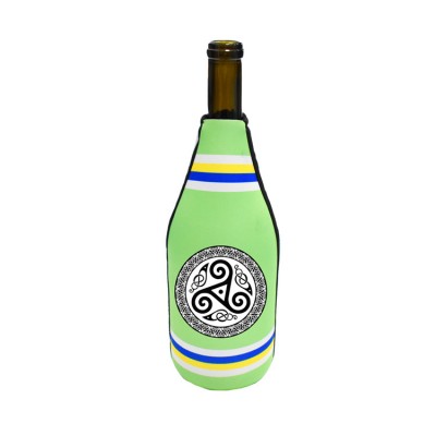 customized logo printing green color 750ml cooler holder bag for champagne/champagne bottle covers with zipper