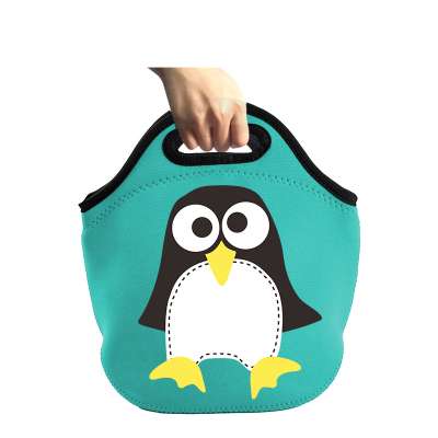 Water and Shock Resistant cheap waterproof cooler lunch bag with cute penguin cartoon picture printing