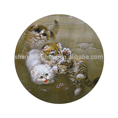 Heat Resistant custom printing Round Shape neoprene placemat in kitchen table silicone mat