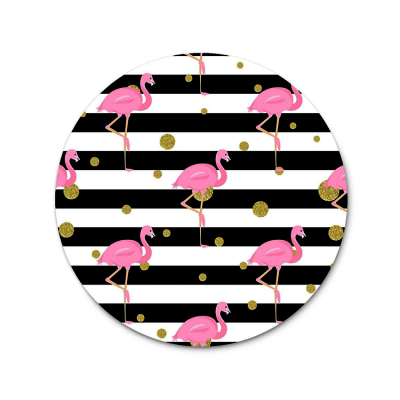 Rounded creative custom cute mouse pads with red-crowned crane picture for girls&kids