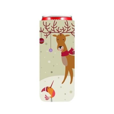 Christmas Moose fashion cylinder drink can cooler holder for party decoration