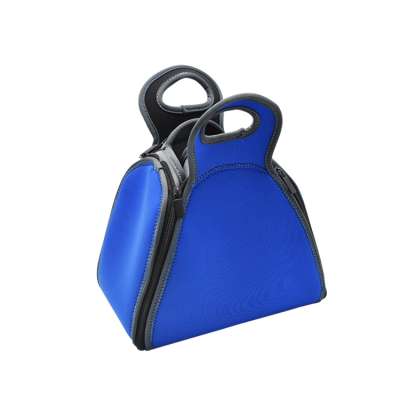 blue color special neoprene custom design lunch bag/cooler lunch bags for ladies/collapsible lunch bag