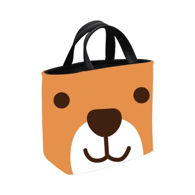 Latest Design Fashion Brown Bear Cute Pattern High Quality Neoprene Insulated Kids Lunch Bag