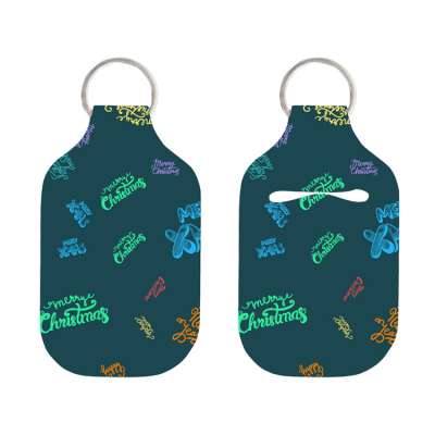 dark green color Merry Christmas mini hand sanitizer 30ml bottle and holder/hand sanitizer holder with reusable bottle